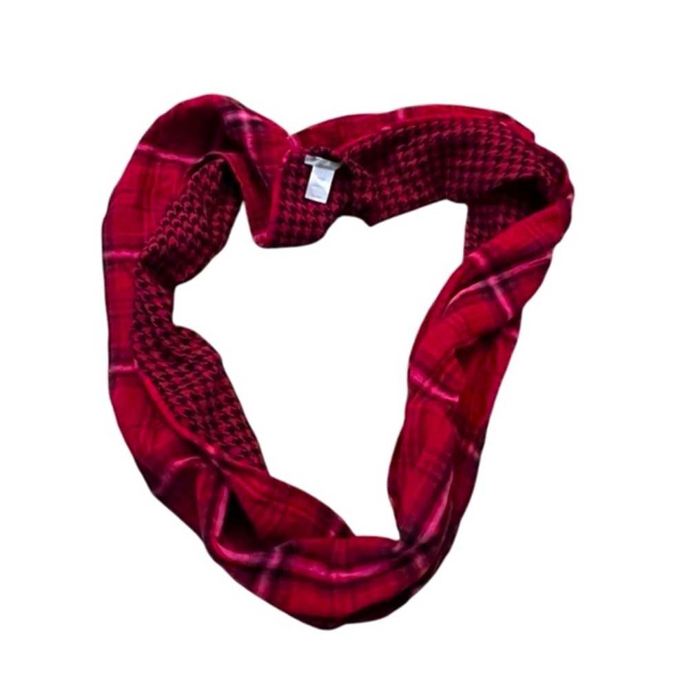 NWOT J. Jill Women’s Featherweight Red, Black & White Infinity Scarf 33.5”x19”